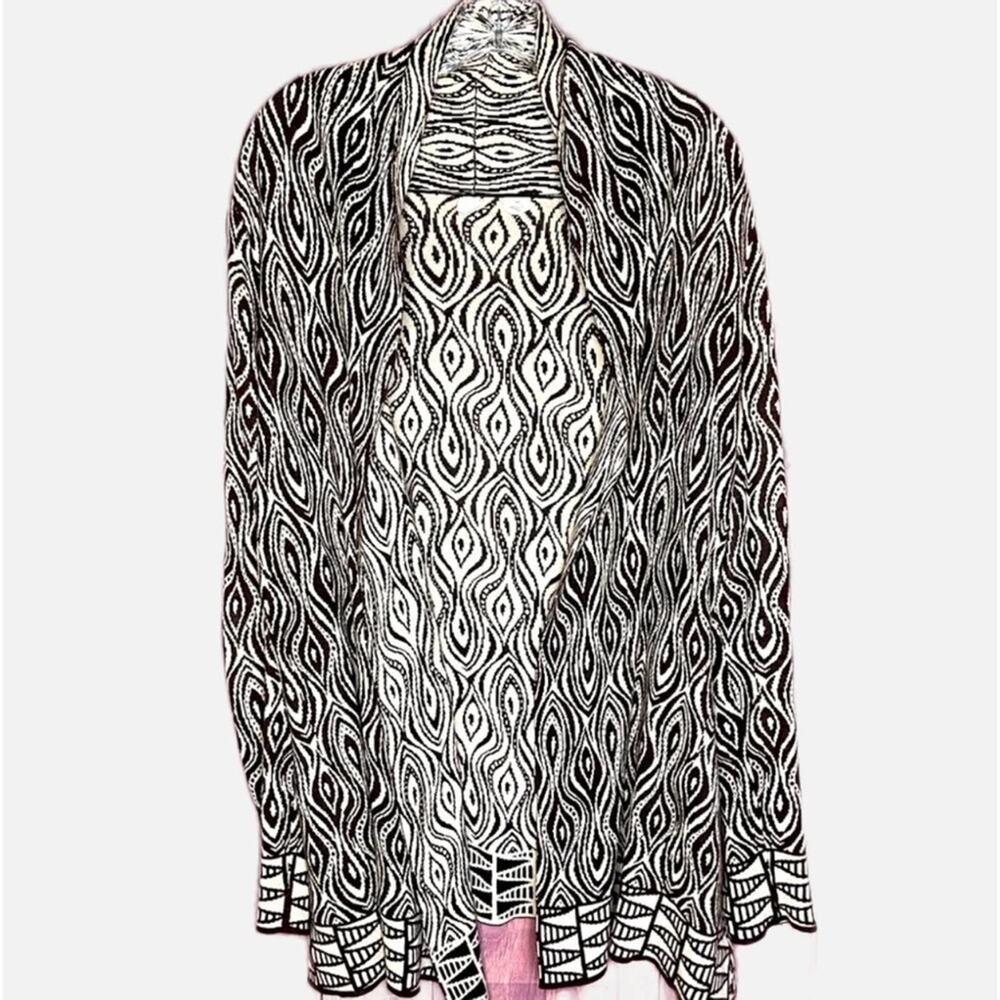 Moth Contrasting Pattern Cardigan with Pockets